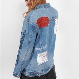 Patched Studded Denim Jacket Boom Boom Jeans
